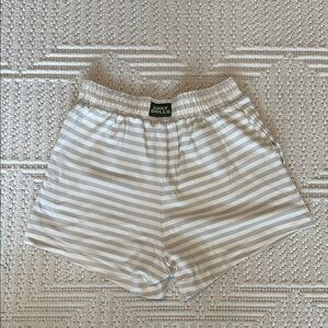 Daily Drills Beige and White Striped Athletic Shorts size M/L